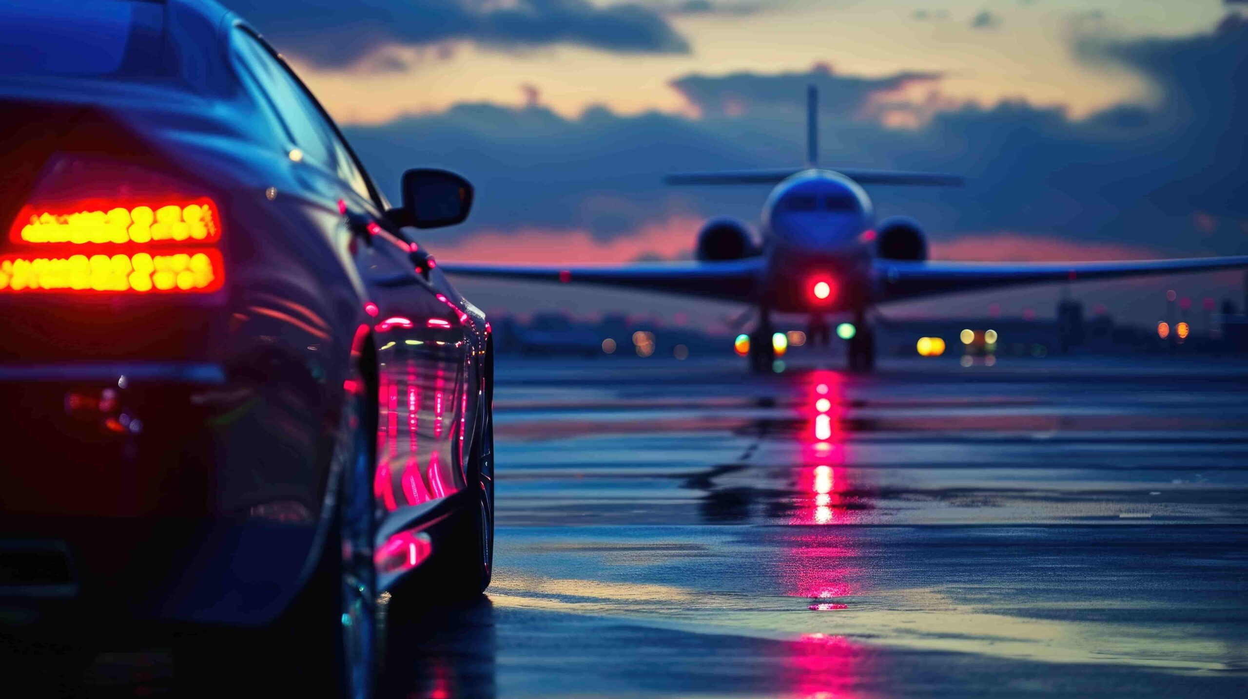 Traveler picking up a rental car near Toronto Pearson Airport YYZ in Canada