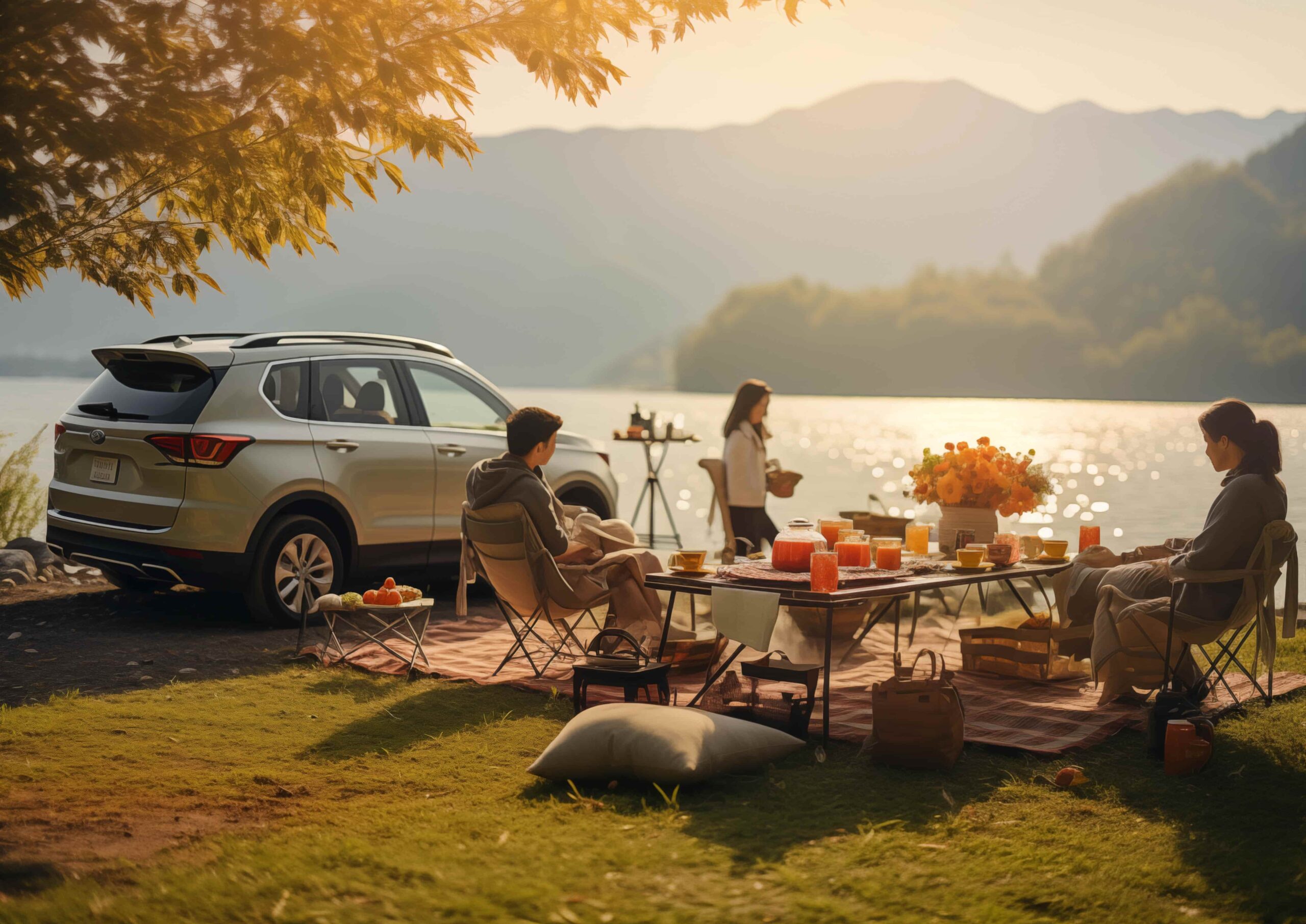 SUV rental Calgary with cargo space for camping gear hiking equipment and family travel