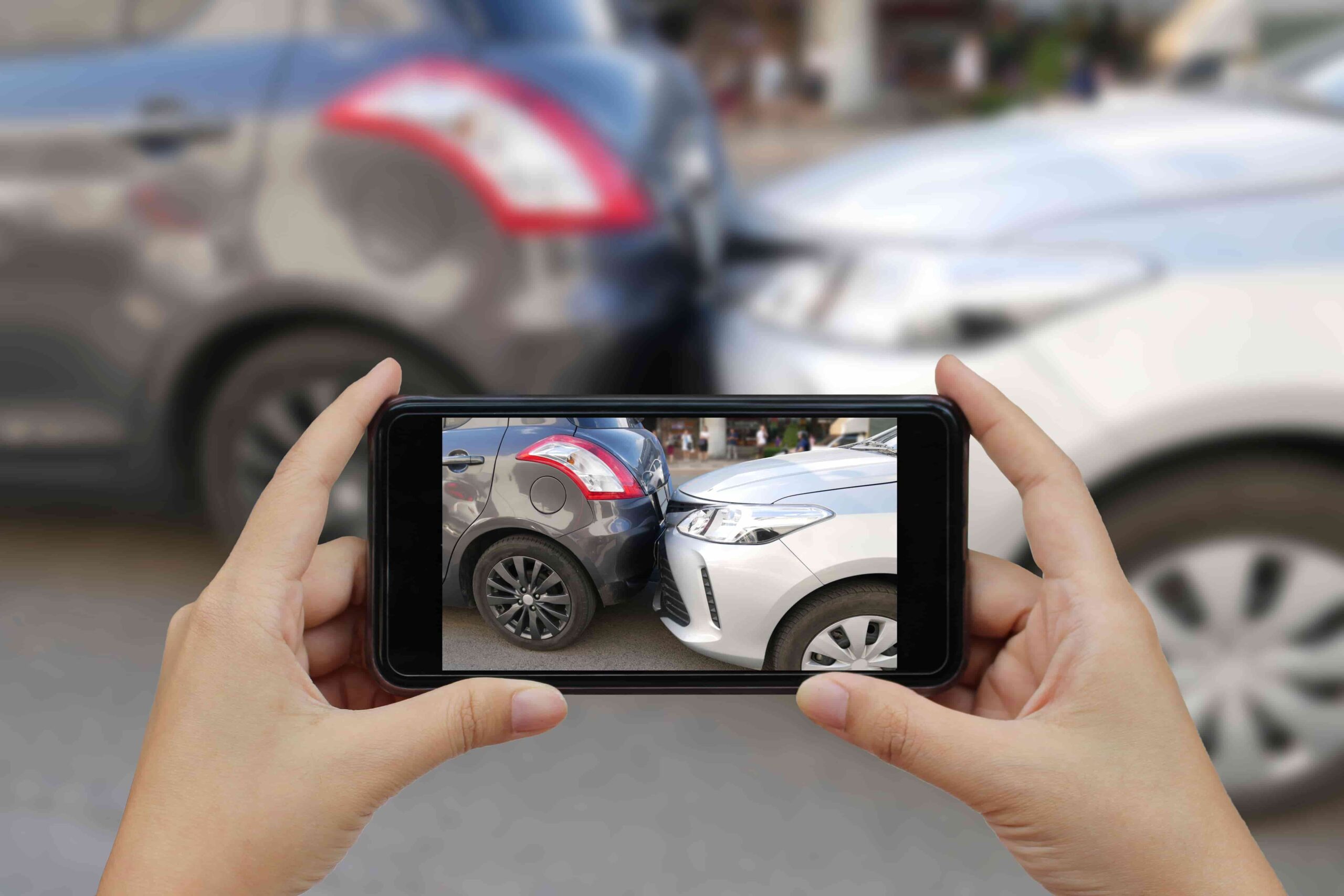 Documenting rental car accident damage with photos and vehicle information
