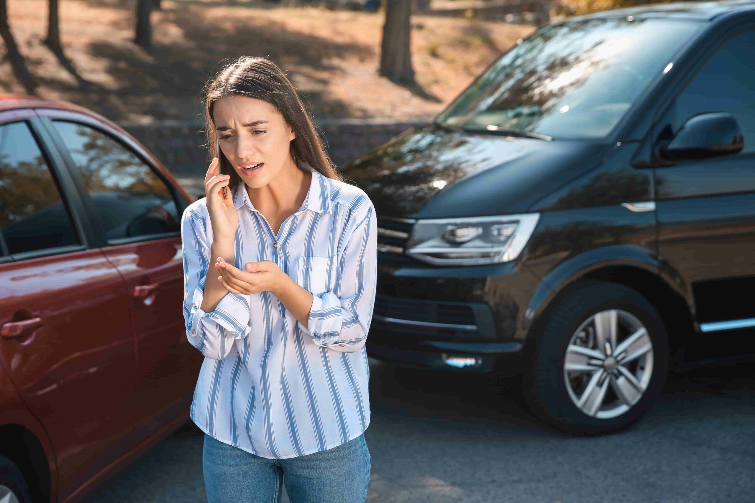 What to do after a rental car accident including checking for injuries and contacting emergency services