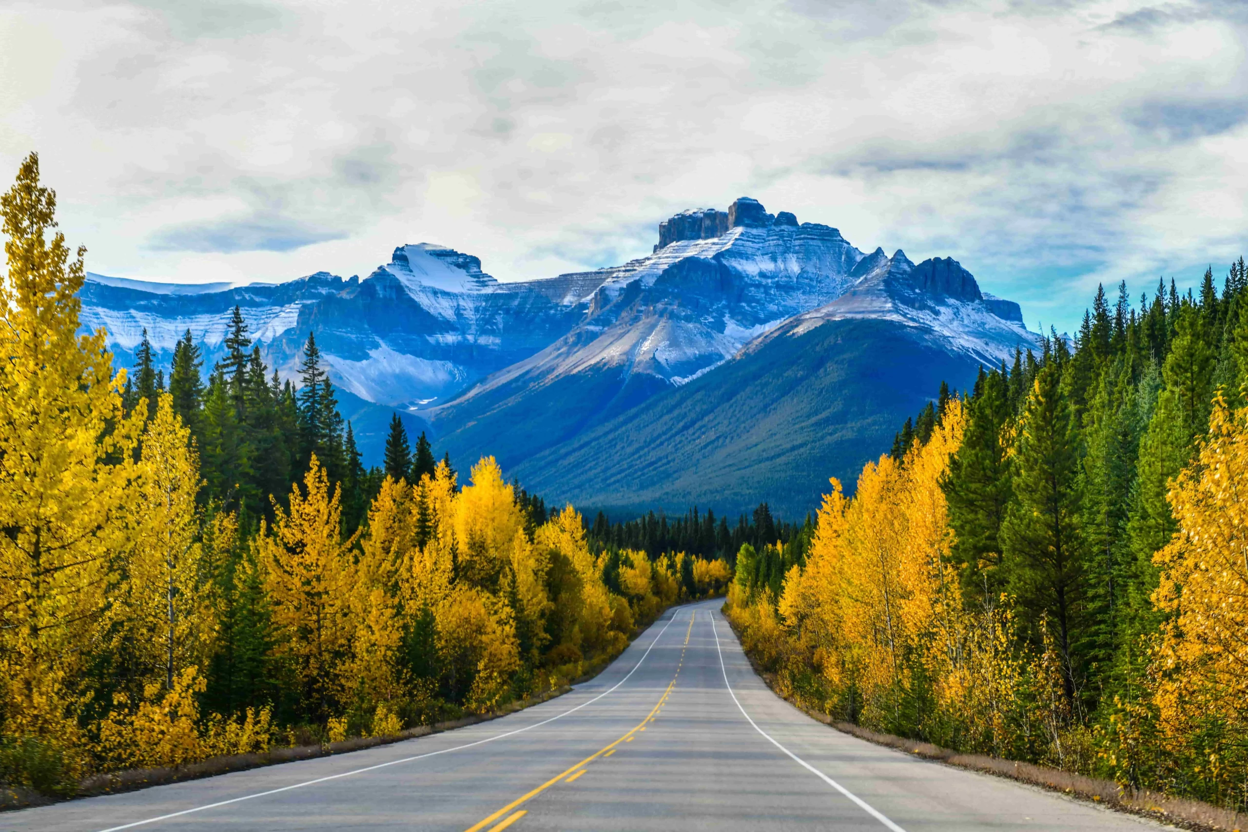 Bow Valley Parkway scenic drive between Banff and Lake Louise